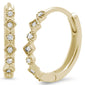 .15ct G SI 14K Yellow Gold Hoop Huggie Diamond Earrings