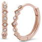 .16ct G SI 14K Rose Gold Diamond Hoop Huggie Earrings