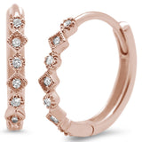 Rose Gold Diamond ring - DIAMOND CLOSEOUT! .16ct G SI 14K Rose Gold Diamond Hoop Huggie Earrings