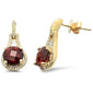 <span>GEMSTONE CLOSEOUT! </span> 3.43cts 14k Yellow Gold Round Garnet & Diamond Earrings