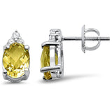<span>GEMSTONE CLOSEOUT </span>! 2.29ct 10K White Gold Lemon Gemstone & Diamond Earrings