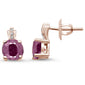 <span>GEMSTONE CLOSEOUT </span>! 1.61ct 10K Rose Gold Round Ruby & Diamond Earrings