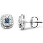 <span>GEMSTONE CLOSEOUT! </span>.59ct 14k White Gold Blue Sapphire & Diamond Stud Earring