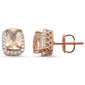 <span>GEMSTONE CLOSEOUT! </span>1.91cts 10k Rose Gold Cushion Morganite & Diamond Earrings
