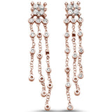 .65cts 14k Rose Gold Diamond Drop Dangle Chandelier Earrings