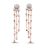 <span>DIAMOND CLOSEOUT! </span> .43cts 14k Rose Gold Diamond Drop Dangle Chandelier Earrings