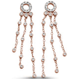 <span>DIAMOND CLOSEOUT! </span> .40ct 14k Rose Gold Diamond Drop Dangle Chandelier Earrings