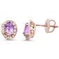 <span>GEMSTONE CLOSEOUT </span>.94ct 10k Rose Gold Oval Pink Amethyst & Diamond Earrings