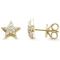 .13ct 14k Yellow Gold Star Stud Diamond Earrings
