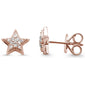 .13ct 14k Rose Gold Star Stud Diamond Earrings