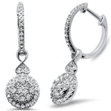 .62ct 14k White Gold Diamond Drop Dangle Earrings