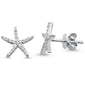 .18ct 14k White Gold Diamond Star Earrings