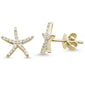 .16ct 14k Yellow Gold Diamond Star Earrings
