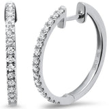 <span>DIAMOND CLOSEOUT! </span>.38ct 14k White Gold Hoop Huggie Diamond Earrings