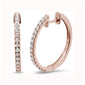 .26ct 14k Rose Gold Diamond Hoop Huggie Earrings