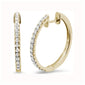 .24ct 14k Yellow Gold Hoop Huggie Diamond Earrings