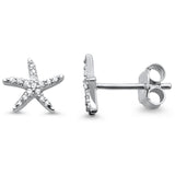 .12ct 14k White Gold Diamond Star Earrings