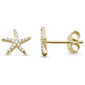 .12ct 14k Yellow Gold Diamond Star Earrings