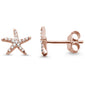 .11ct G SI 14K Rose Gold Diamond Star Earrings
