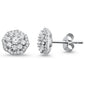 <span style="color:purple">SPECIAL!</span>.86ct 14k White Gold Cluster Flower Stud Art Deco Diamond Earrings