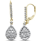 <span>DIAMOND CLOSEOUT! </span> .91ct 14k Yellow Gold Diamond Drop Dangle Earrings