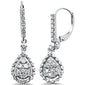 <span style="color:purple">SPECIAL!</span>.95ct F SI 14K White Gold Micro Pave Pear Shape Drop Dangle Diamond Earrings