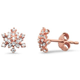 <span>DIAMOND CLOSEOUT! </span>.38ct 14kt Rose Gold Diamond Snowflake Stud Earrings