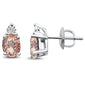 <span>GEMSTONE CLOSEOUT </span>! .78ct 10k White Gold Morganite & Diamond Earrings