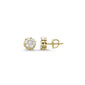 .26ct 14k Yellow Gold Diamond Flower Screw Back Earrings