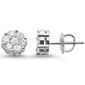 <span style="color:purple">SPECIAL!</span>1.00ct 14k White Gold Round Diamond Cluster Stud Earrings