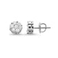 <span style="color:purple">SPECIAL!</span>.50ct 14k White Gold Round Diamond Cluster Stud Earrings