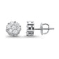 <span style="color:purple">SPECIAL!</span>.76ct 14k White Gold Round Diamond Cluster Stud Earrings