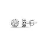 <span>DIAMOND CLOSEOUT! </span>.33ct 14k White Gold Round Diamond Cluster Stud Earrings
