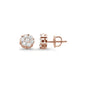 .35ct 14k Rose Gold Round Diamond Cluster Stud Earrings