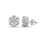 .48ct 10k White Gold Round Diamond Cluster Stud Earrings