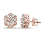 <span style="color:purple">SPECIAL!</span>.54ct 10K Rose Gold Round Diamond Stud Snowflake Earrings