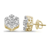 <span>DIAMOND CLOSEOUT! </span>.50ct G SI 10k Yellow Gold Diamond Stud Snowflake Earrings