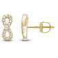 .18ct 14k Yellow Gold Diamond Infinity Design Earrings