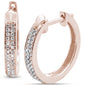 .16ct 10k Rose Gold Diamond Hoop Huggie Earrings