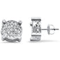 <span style="color:purple">SPECIAL!</span>1.11cts 10k White gold Round Micro Pave Diamond Stud Earrings