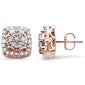 <span style="color:purple">SPECIAL!</span>1.06cts 10k Rose Gold Square Micro Pave Diamond Stud Earrings