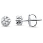 .20cts 14k White gold Round Flower Micro Pave Diamond Stud Earrings