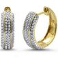 <span style="color:purple">SPECIAL!</span> .34ct 10k Yellow Gold Hoop Huggie Diamond Earrings