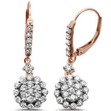 <span>DIAMOND CLOSEOUT! </span>1.00ct 14k Rose Gold Diamond Drop Dangle Earrings