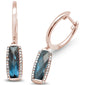 <span>GEMSTONE CLOSEOUT! </span> 2.51cts 14k Rose Gold Natural Blue Topaz & Diamond Earrings
