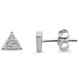 <span>DIAMOND  CLOSEOUT! </span>.08ct 14kt White Gold Triangle Diamond Stud Earrings