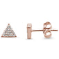 .10ct 14kt Rose Gold Triangle Diamond Stud Earrings