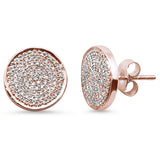 <span>DIAMOND CLOSEOUT! </span> .37ct 14kt Rose Gold Round Diamond Circle Disc Diamond Stud Earrings