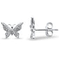 .11ct 14kt White Gold Butterfly Diamond Stud Earrings