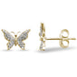 .11ct 14kt Yellow Gold Butterfly Diamond Stud Earrings